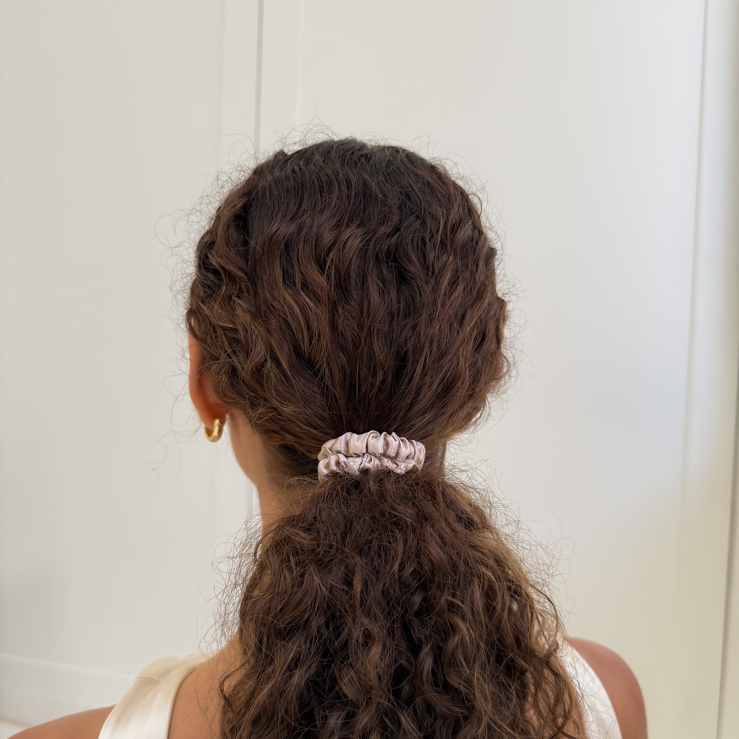 Skinny Silk Scrunchies - Champagne