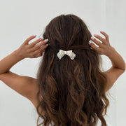 Acetate Bow Barrette - Pearl