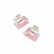 Ecofriendly Acetate 2 Pack Mini Square Claws - Peaches and Cream