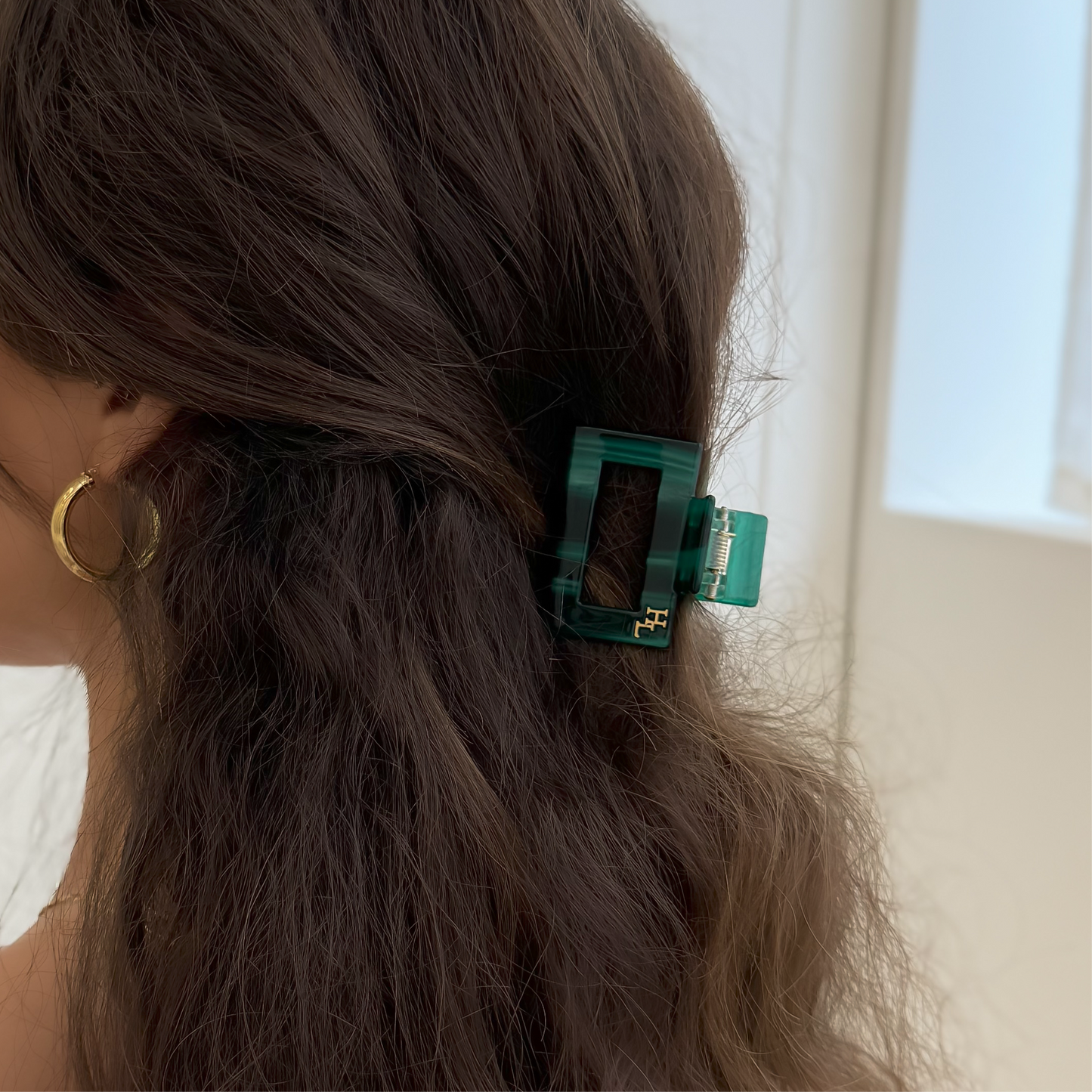 Ecofriendly Acetate Midi Clip - Emerald