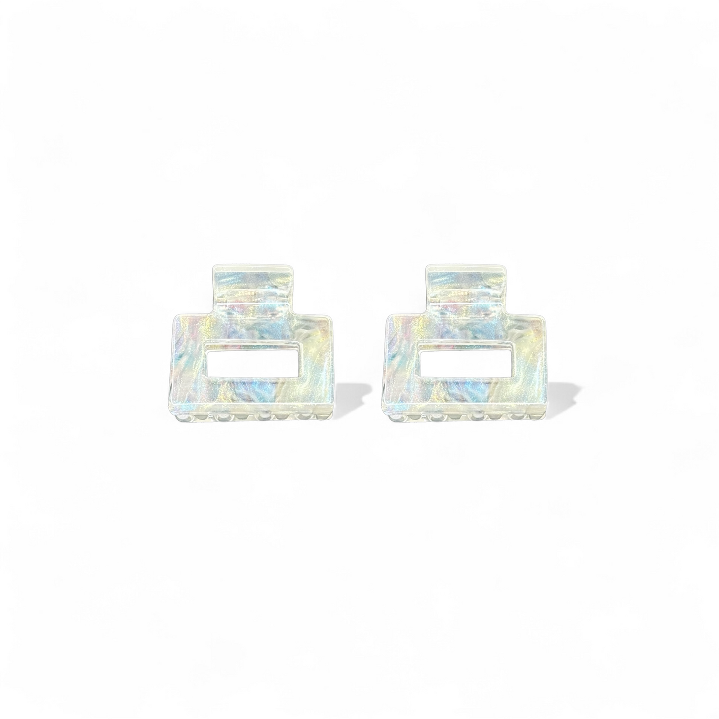 Ecofriendly Acetate 2 Pack Mini Square Claws - Pearl