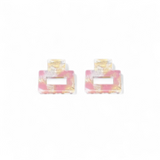 Ecofriendly Acetate 2 Pack Mini Square Claws - Peaches and Cream