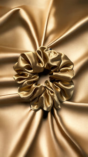 Organic Premium Silk Scrunchie - Gold