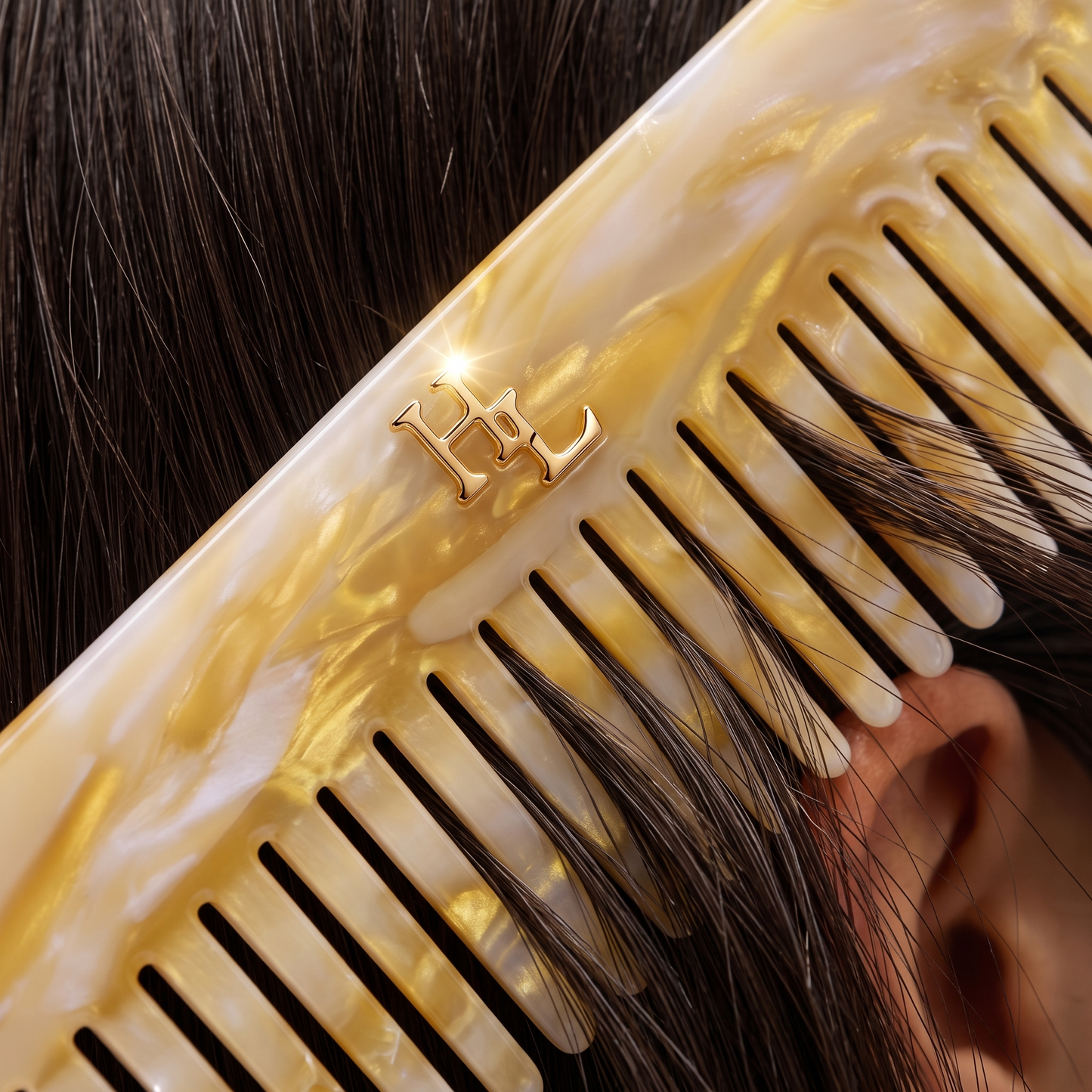 Acetate Detangling Comb - Almond