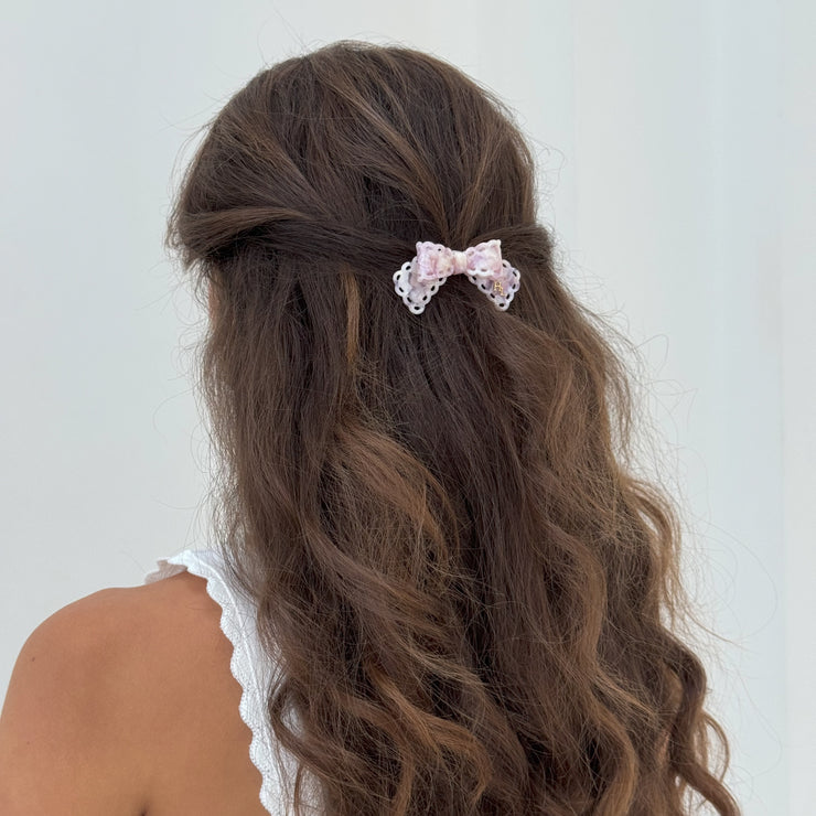 Acetate Bow Barrette - Sweetheart