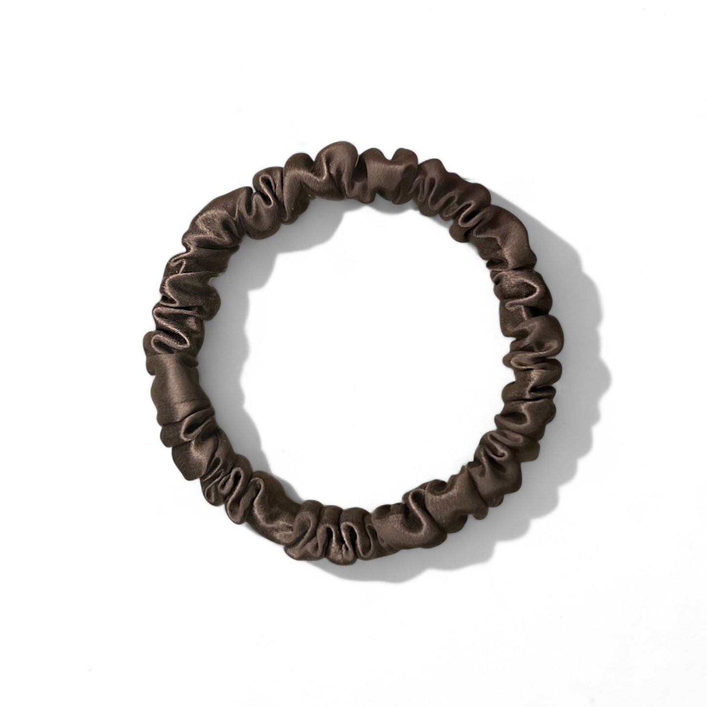 Skinny Silk Scrunchies - Chocolate