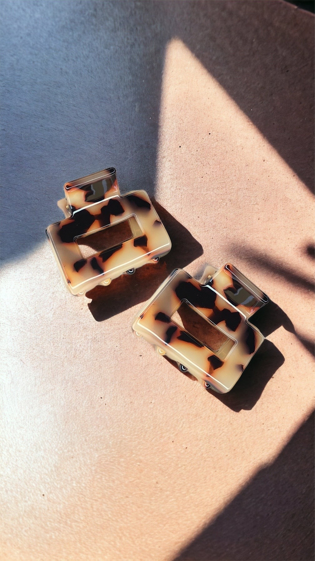 Ecofriendly Acetate 2 Pack Mini Square Claws - Tortoise