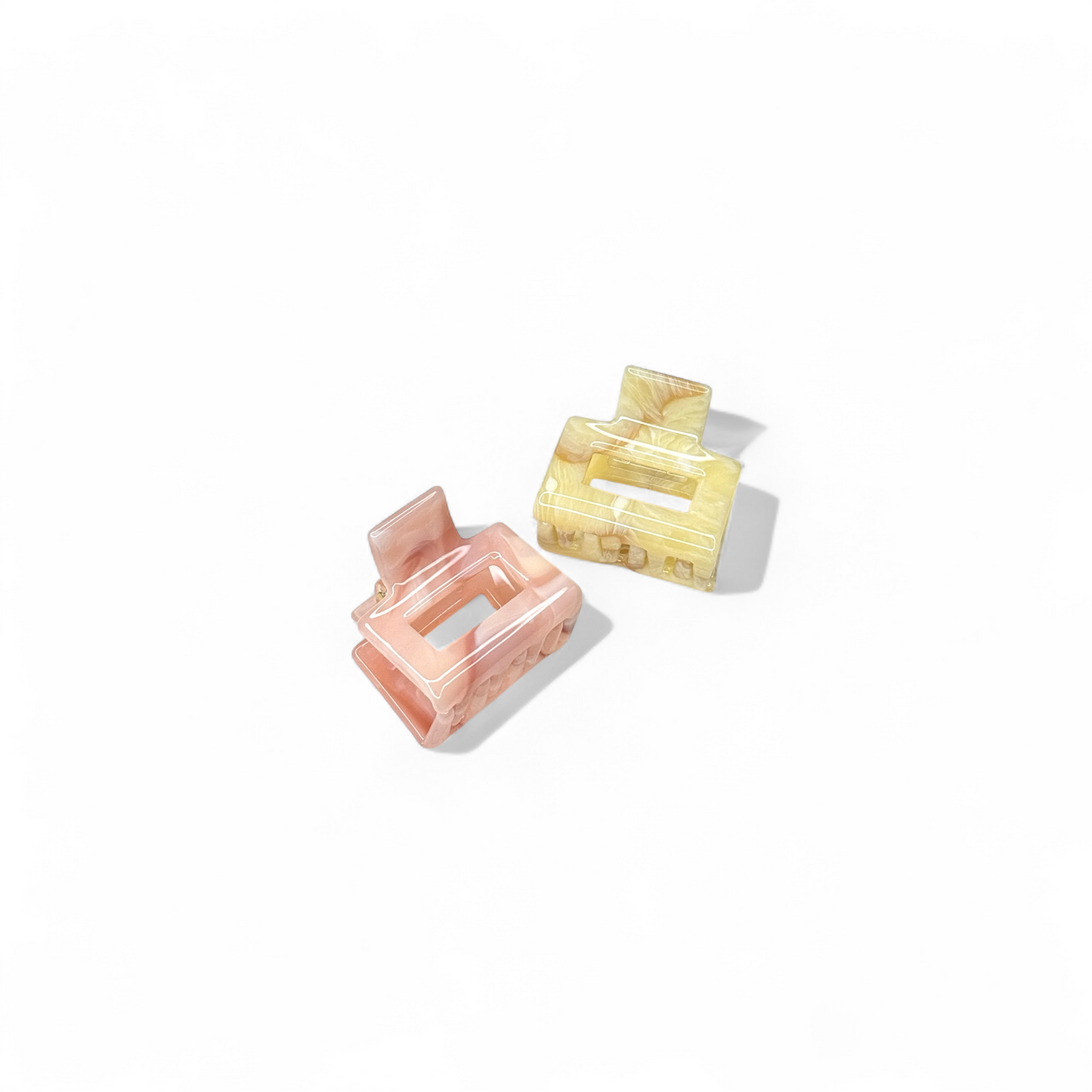 Ecofriendly Acetate Mini Square Claws - French Marble Set