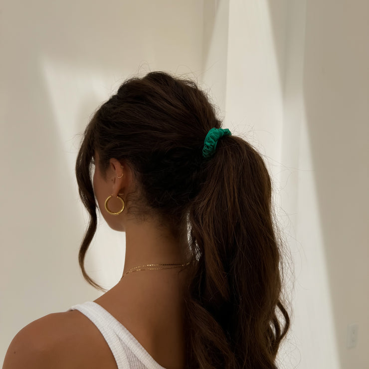 Skinny Silk Scrunchies - Emerald