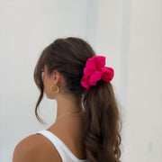 Organic XL Silk Scrunchie - Fuchsia