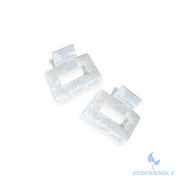 Ecofriendly Acetate 2 Pack Mini Square Claws - White