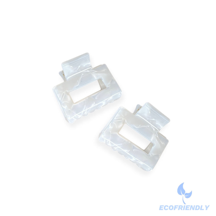 Ecofriendly Acetate 2 Pack Mini Square Claws - White