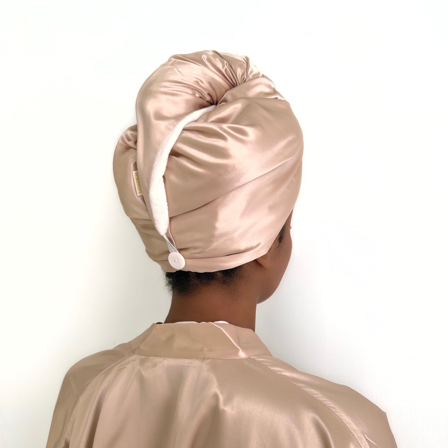 Reversible Silk Hair Wrap - Champagne