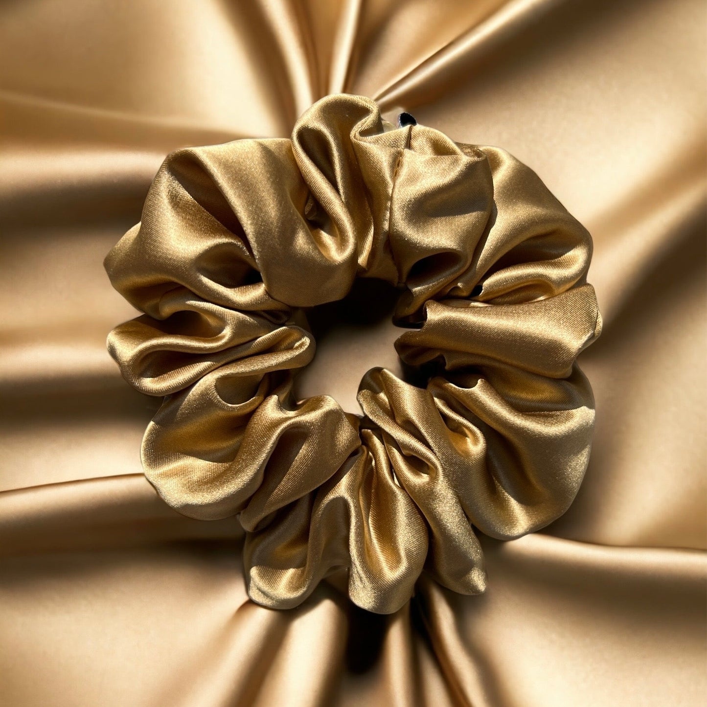 Organic Premium Silk Scrunchie - Gold