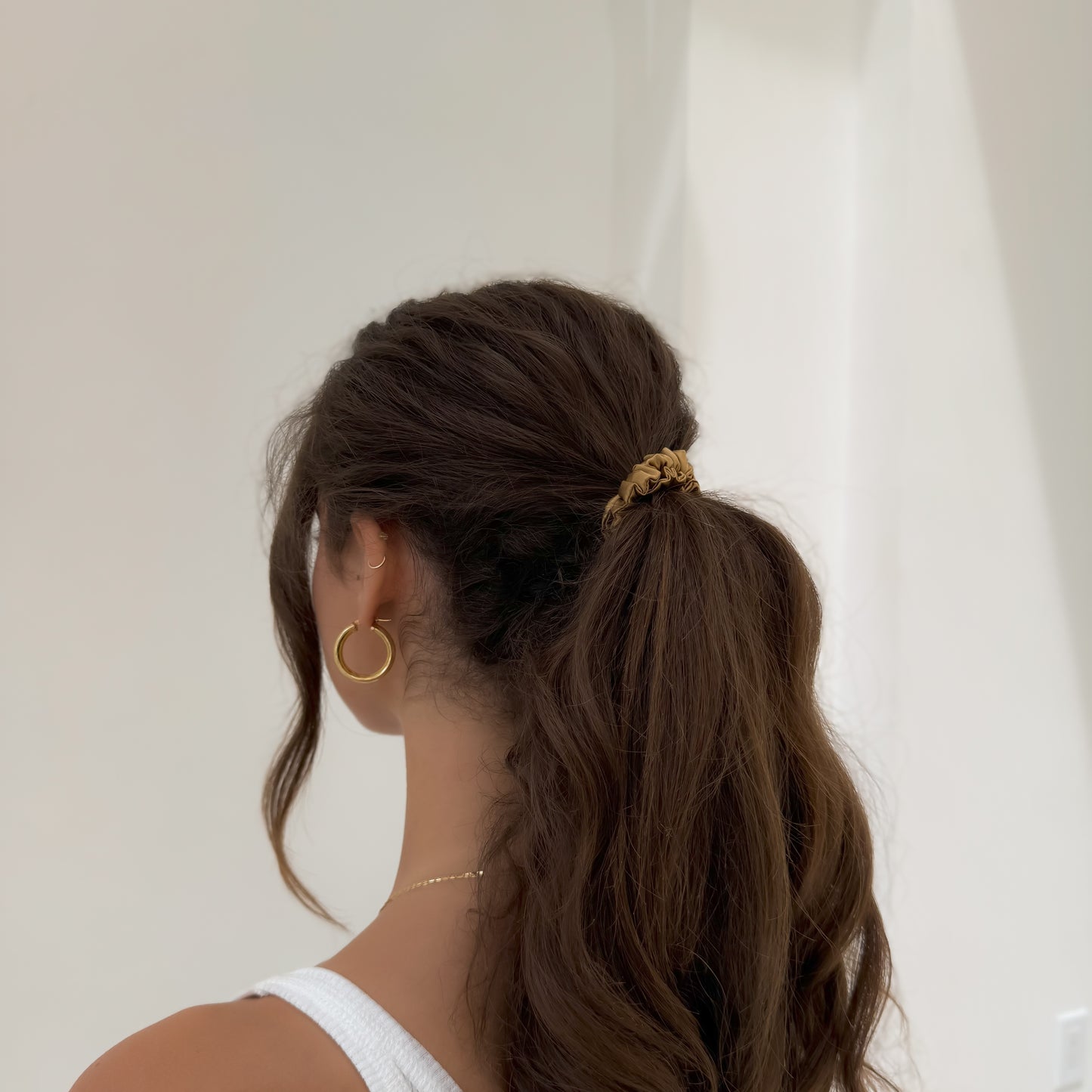 Skinny Silk Scrunchies - Gold