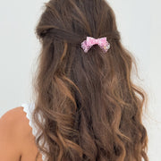 Acetate Bow Barrette - Blushing Rose