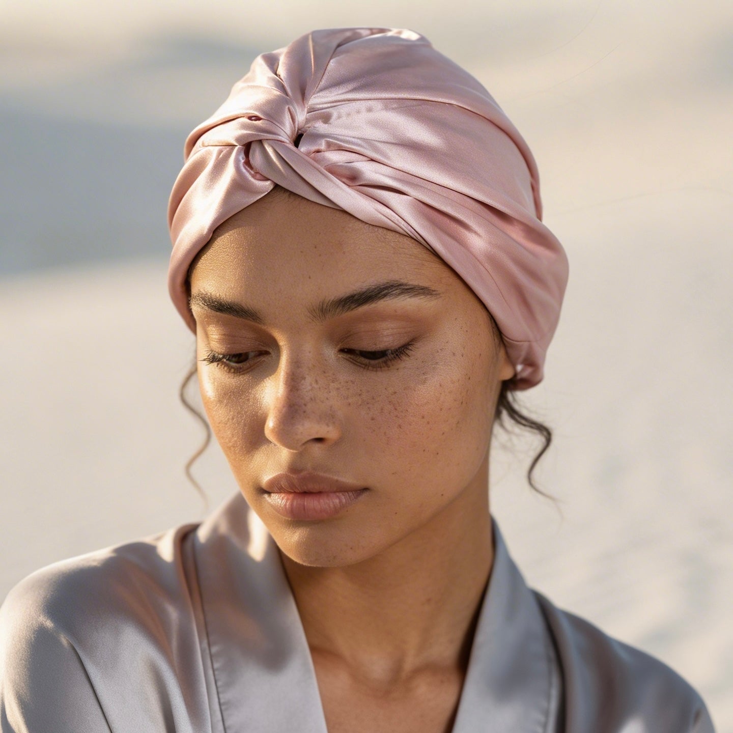 Organic Silk Hair Bonnet - Pink