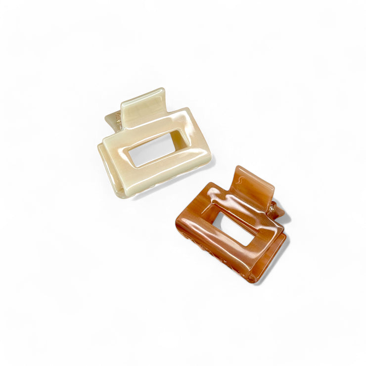 Ecofriendly Acetate 2 Pack Mini Square Claws - Neutral