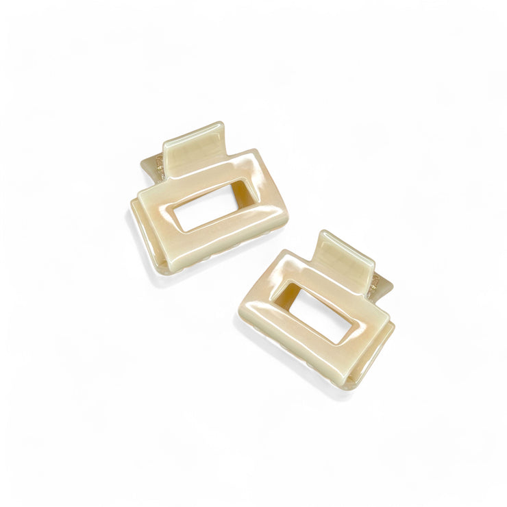 Ecofriendly Acetate 2 Pack Mini Square Claws - Neutral