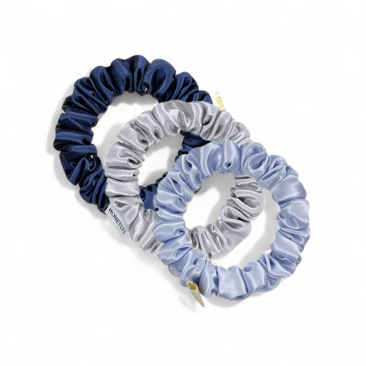 Silk Mini Scrunchie Set - Frost pack