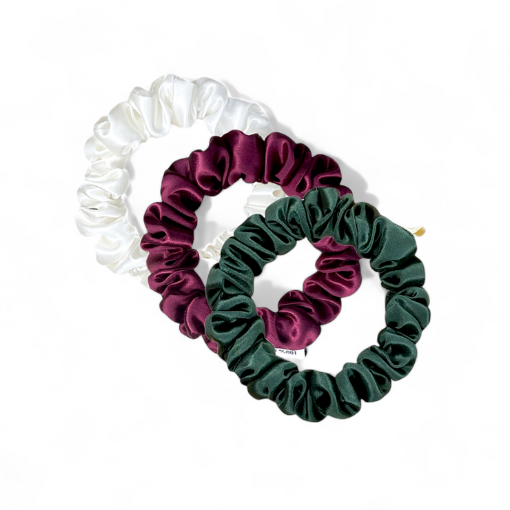 Silk Mini Scrunchie Set - Mistletoe pack