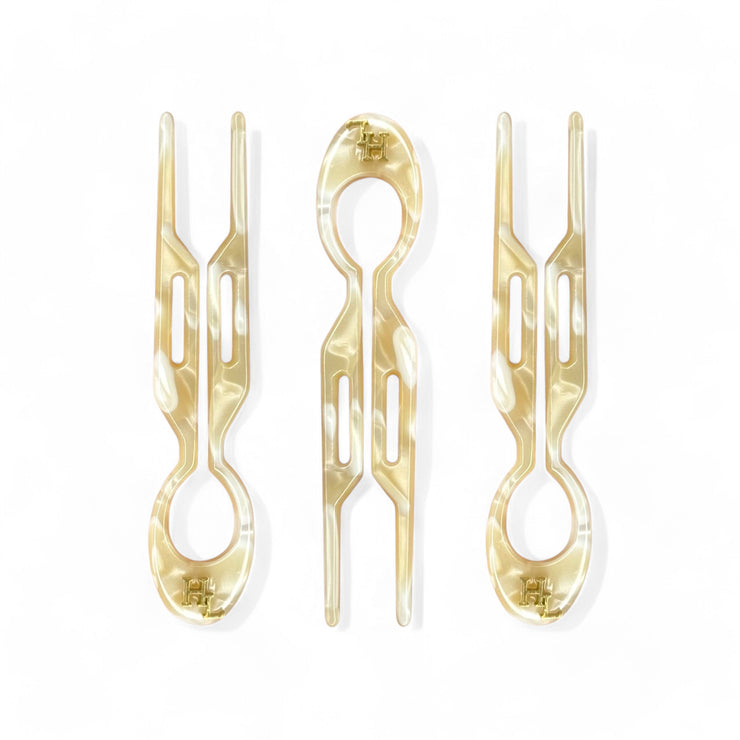 Acetate Hair Pin Pack - Vanilla Swirl