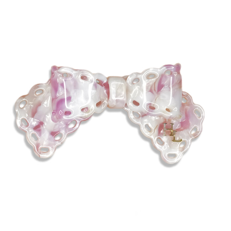 Acetate Bow Barrette - Sweetheart