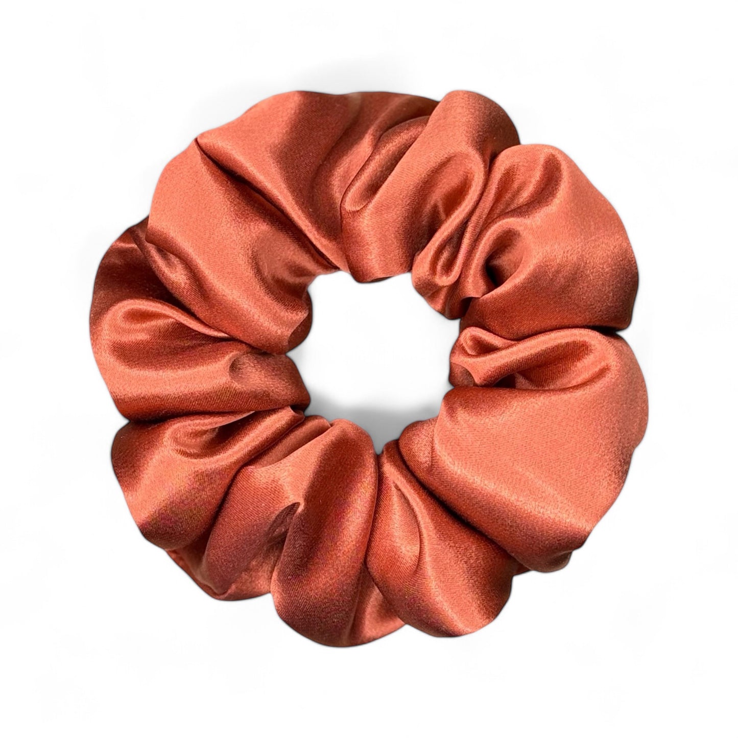 Organic Premium Silk Scrunchie - Rust