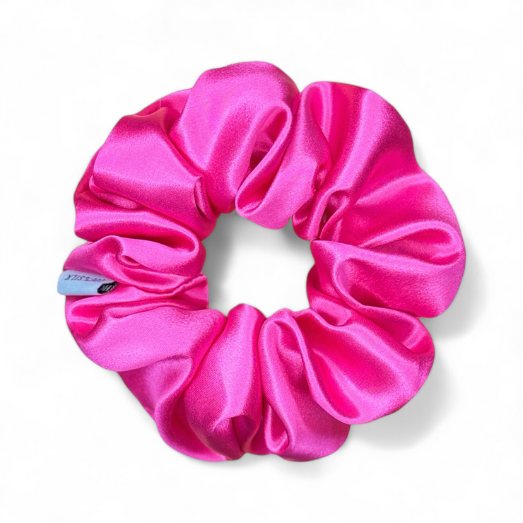 Organic Premium Silk Scrunchie - Fuchsia