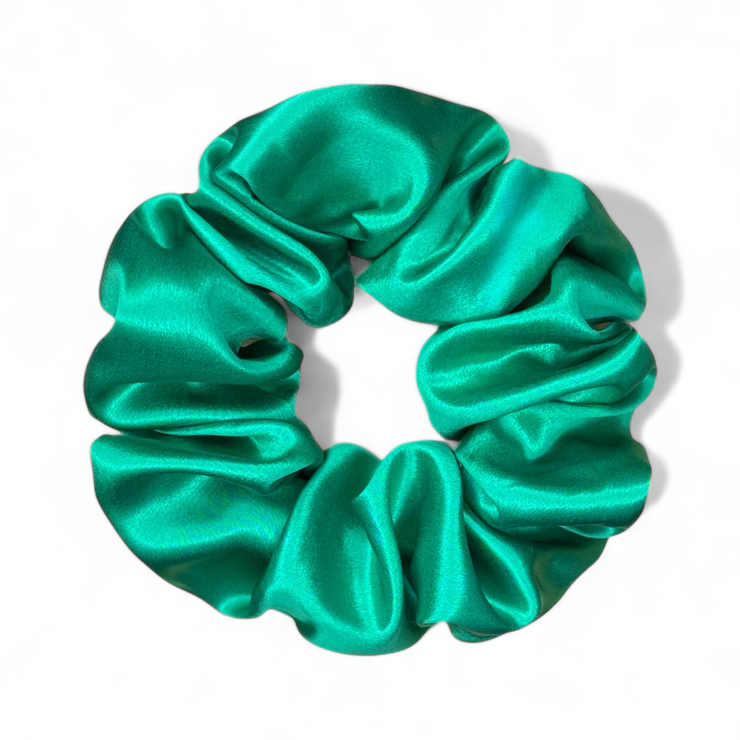 Organic Premium Silk Scrunchie - Emerald