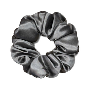 Organic Premium Silk Scrunchie - Dark Grey
