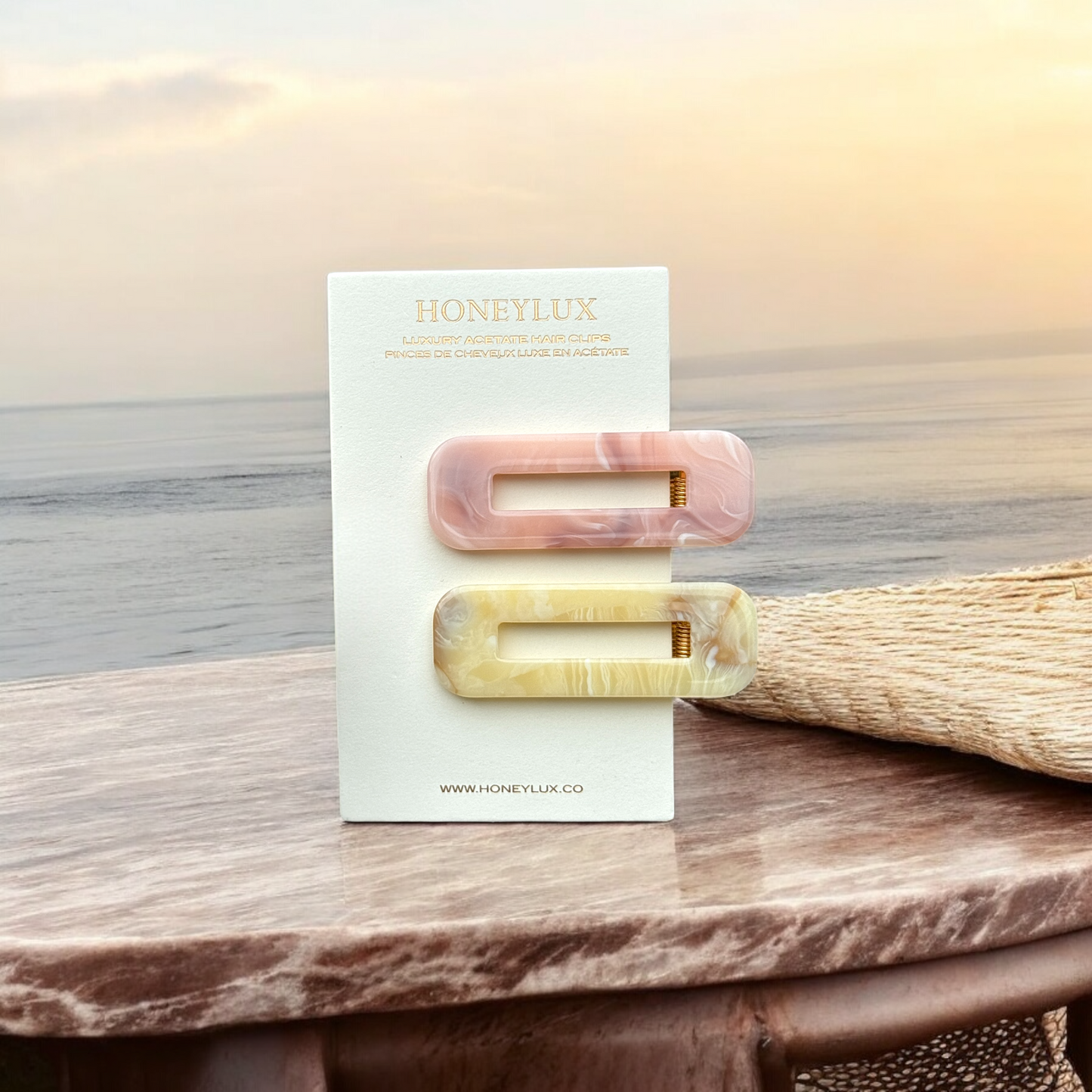Duo Barrette Set - French Marble