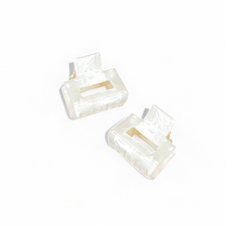 Ecofriendly Acetate 2 Pack Mini Square Claws - White