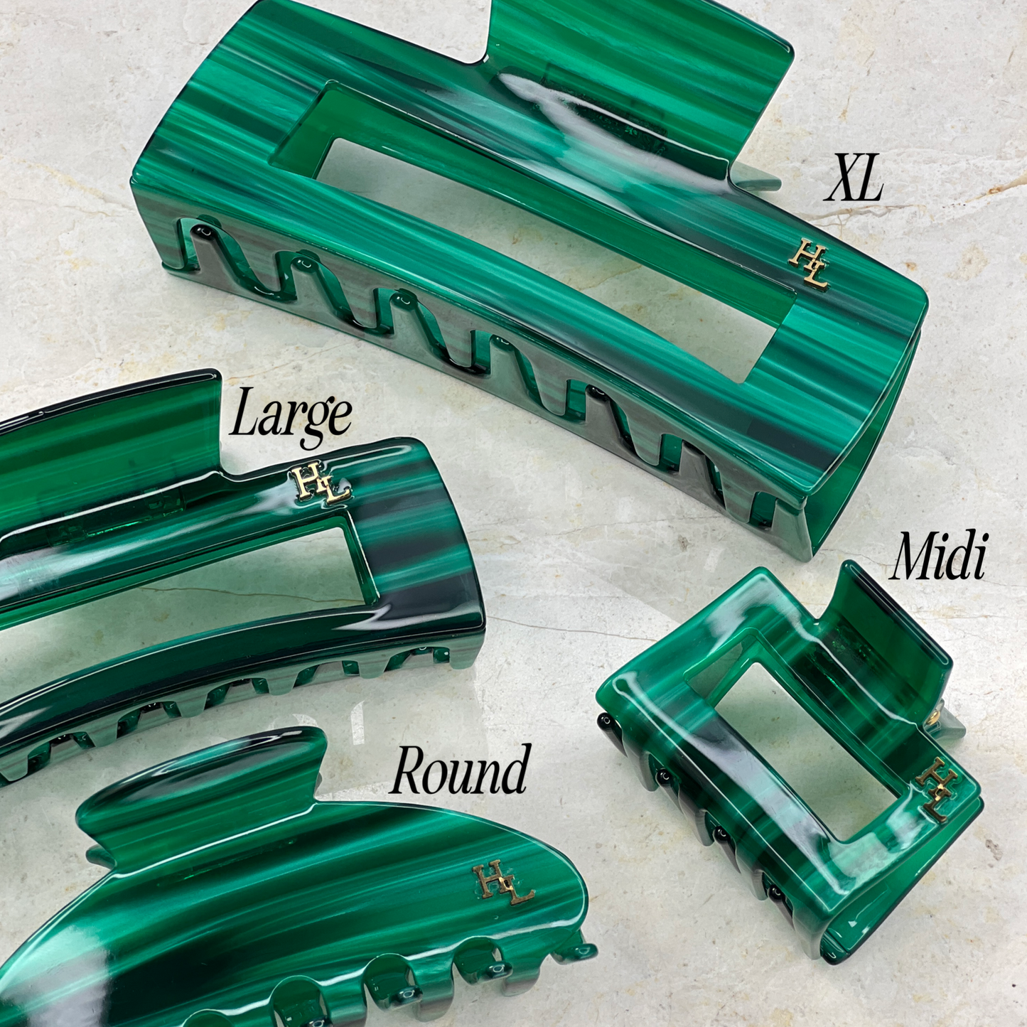 Ecofriendly Acetate Midi Clip - Emerald