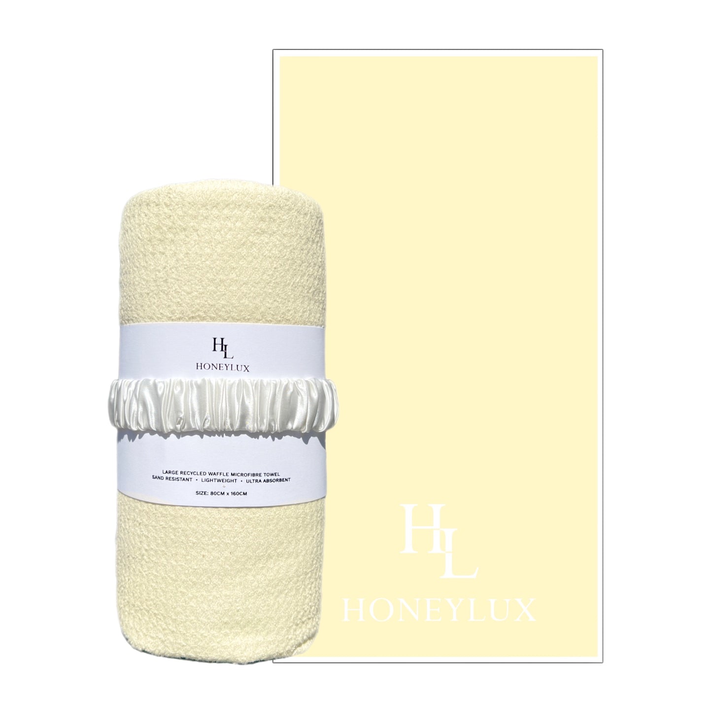 Large Waffle Towel - Pale Yellow