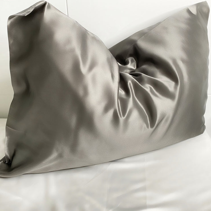 Queen Organic Silk Pillowcase - Ash Grey