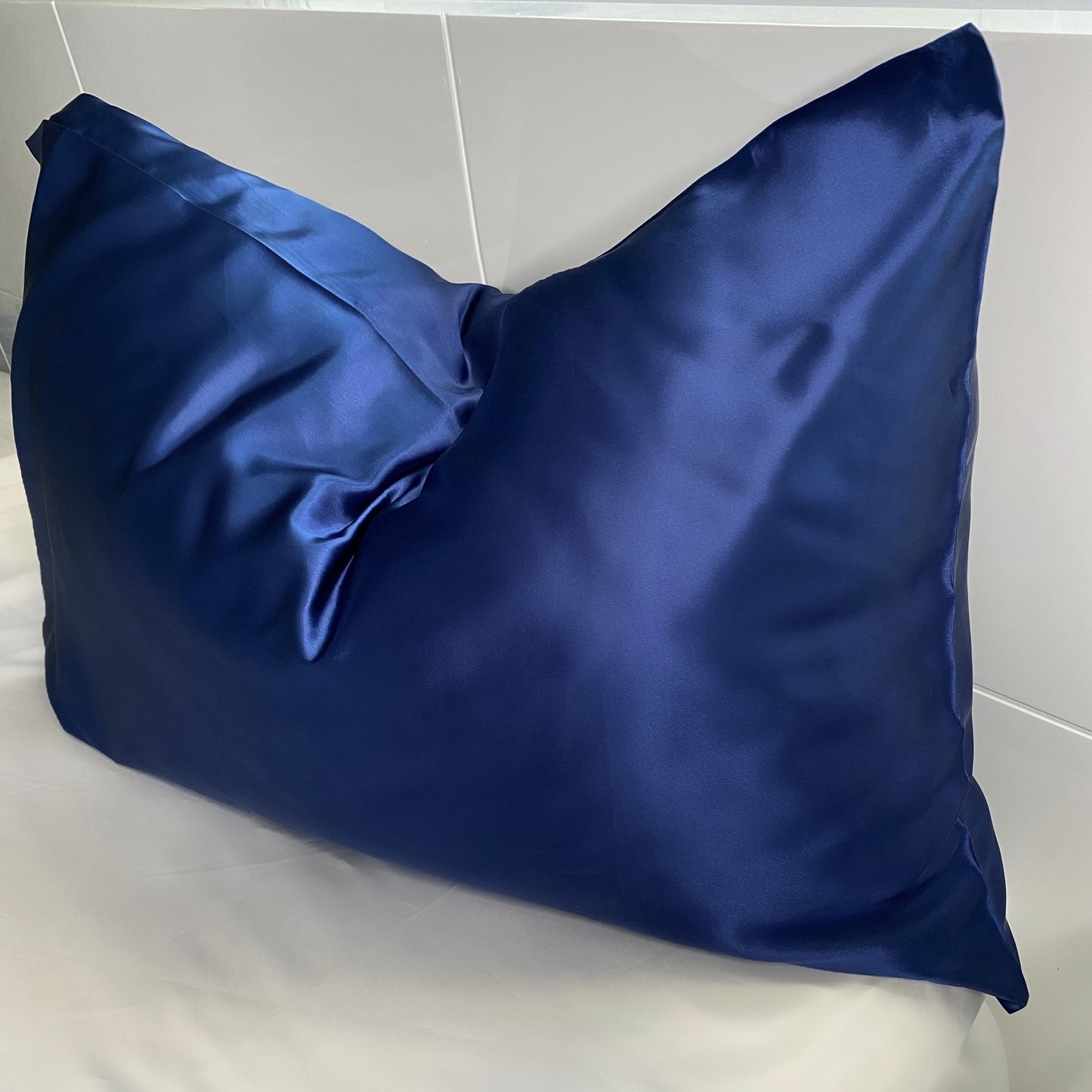 Queen Organic Silk Pillowcase - Blue