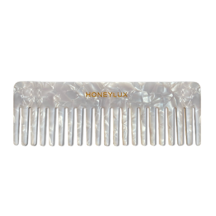 Acetate Detangling Comb - White Pearl