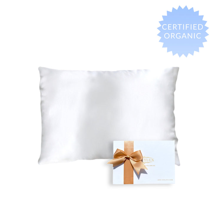 Queen Organic Silk Pillowcase - White