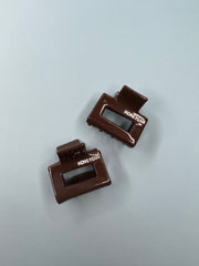 Ecofriendly Acetate 2 Pack Mini Square Claws - Chocolate
