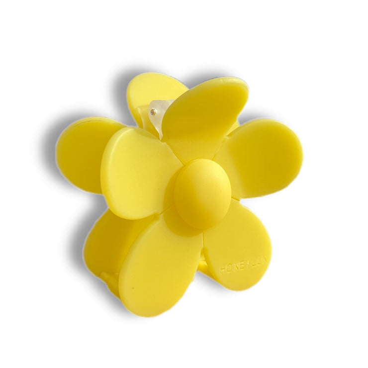 Ecofriendly Acetate Large Flower Clip - Sunshine Yellow
