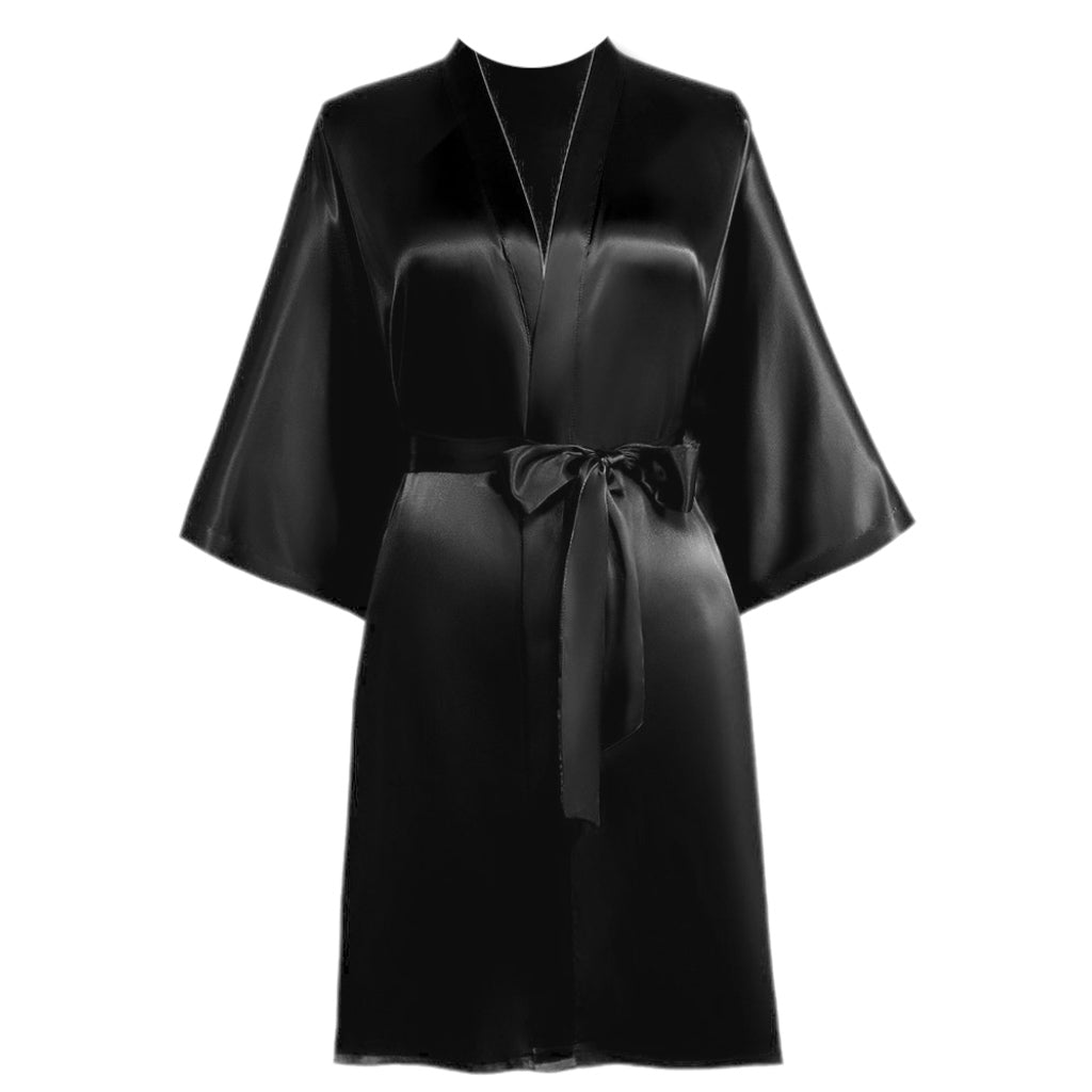 Organic Silk Robe - Black