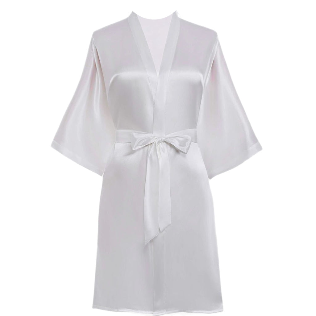 Organic Silk Robe - Light Grey