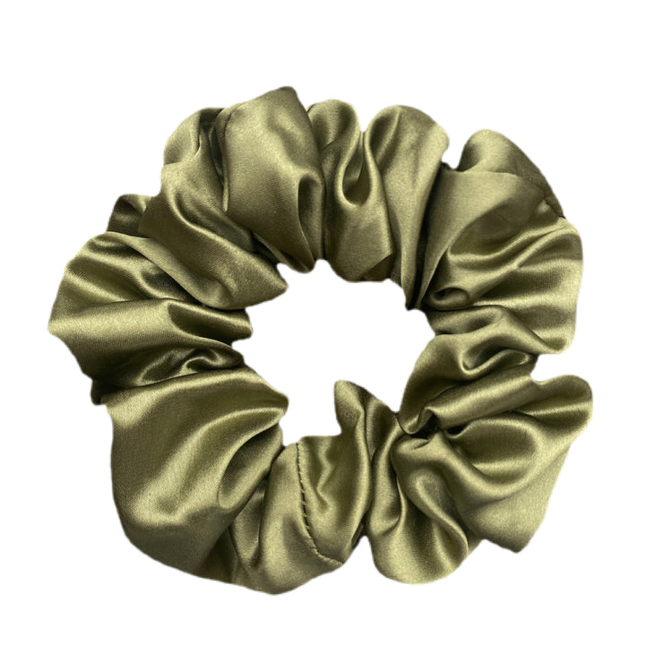 Organic Premium Silk Scrunchie - OLIVE