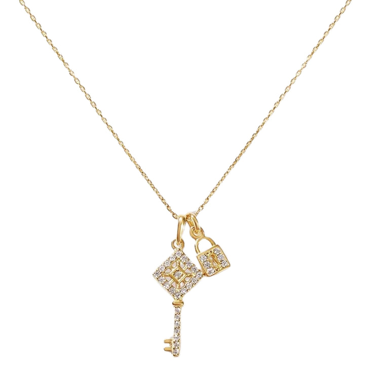 Lock & Key Gold Necklace