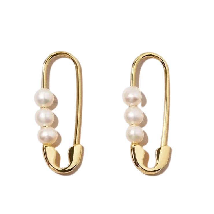 Pin Pearl Gold Earrings